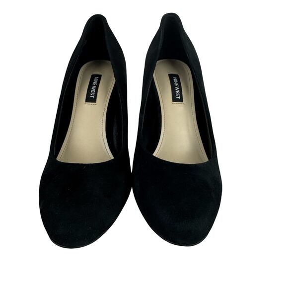 NINE WEST YUNIP 3 LEATHER ALMOND TOE BLOCK HEELS‎ IN BLACK NWOB WOMEN'S SIZE 7M - Picture 3 of 15